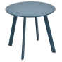 Table d'appoint de jardin ronde Saona Bleu canard mat