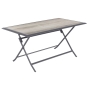 Table de jardin pliante rectangulaire Azua Gris smoke