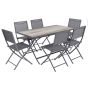 Table de jardin pliante rectangulaire Azua Gris smoke