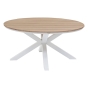 Table de jardin ronde ORIENGO Acacia & Blanc