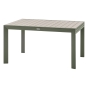 Table de jardin extensible coulissante ÉVASION Effet bois Lin & Vert laurier