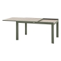 Table de jardin extensible coulissante ÉVASION Effet bois Lin & Vert laurier