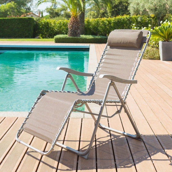 Fauteuil relax de jardin Silos Taupe