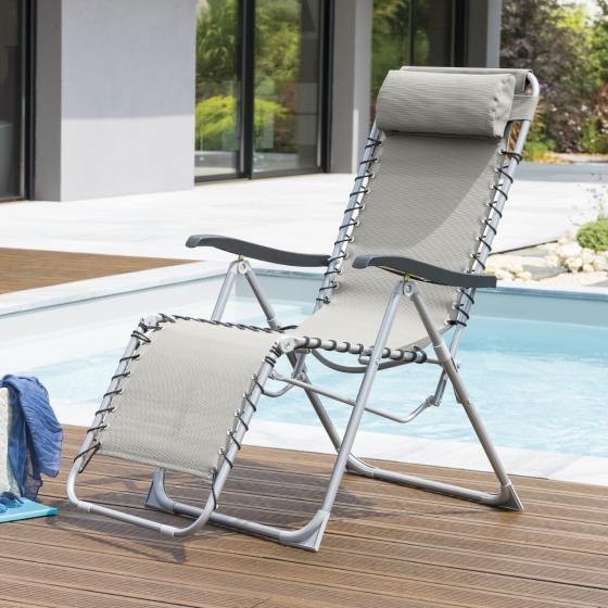 Fauteuil relax de jardin Silos Galet