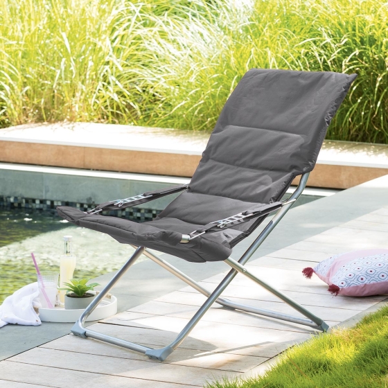 Fauteuil relax de jardin Milos Ardoise