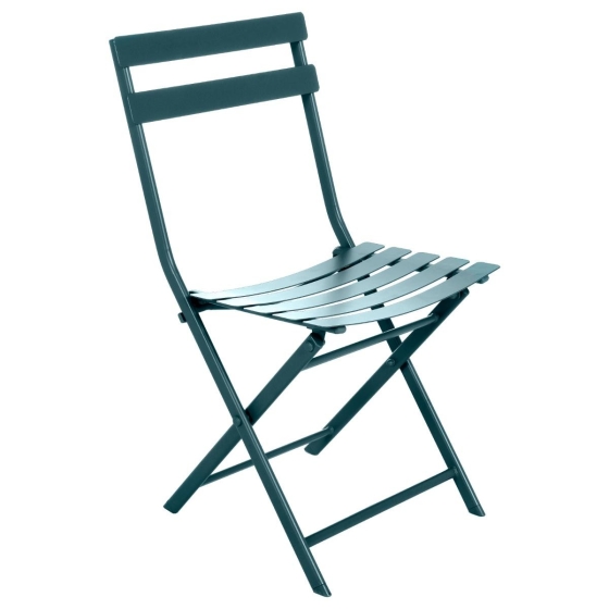 Chaise de jardin pliante Greensboro Bleu canard