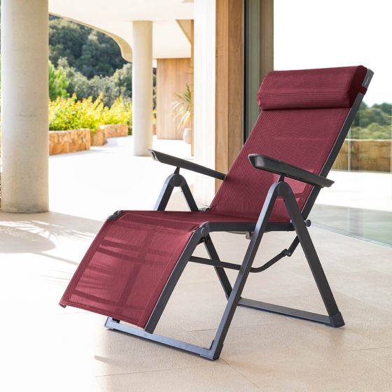 Fauteuil de jardin inclinable Decima Bordeaux & Graphite