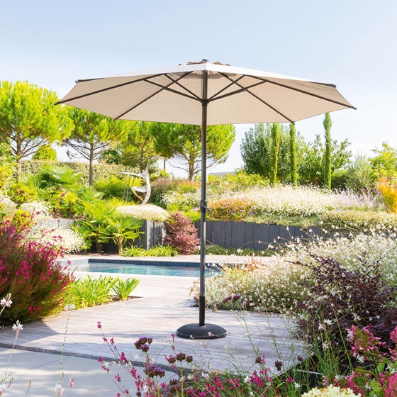 Parasol droit rond Loompa Taupe