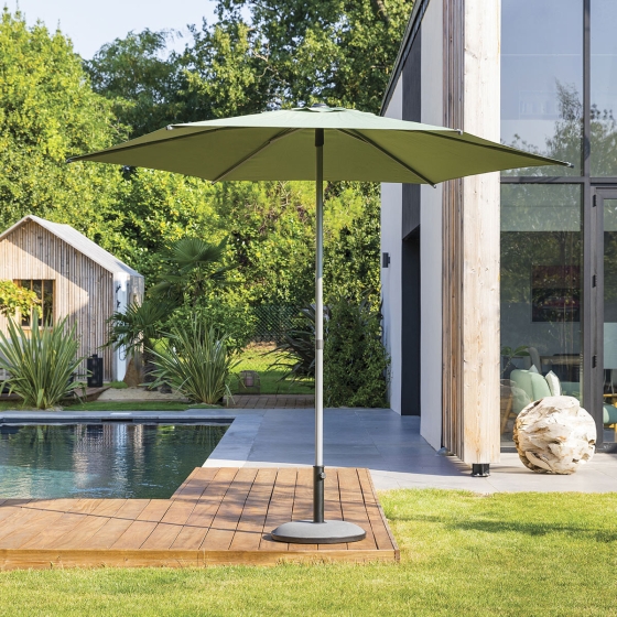 Parasol droit rond Soya Vert Olive