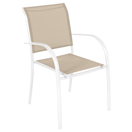 Fauteuil de jardin empilable Piazza Lin & Blanc