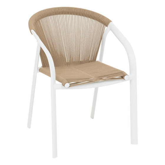 Fauteuil de jardin empilable RIU Miel & Blanc