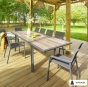 OFFRE SPÉCIALE : Table de jardin extensible Pavane 10 pers + 10 fauteuils Essentia Anthracite/Graphite